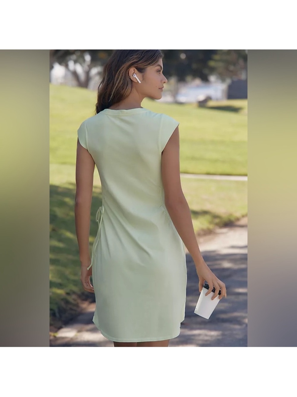 Anthropologie Daily Practice Lime Green Montauk Activewear Wrap Dress Size 2X - Picture 3 of 9